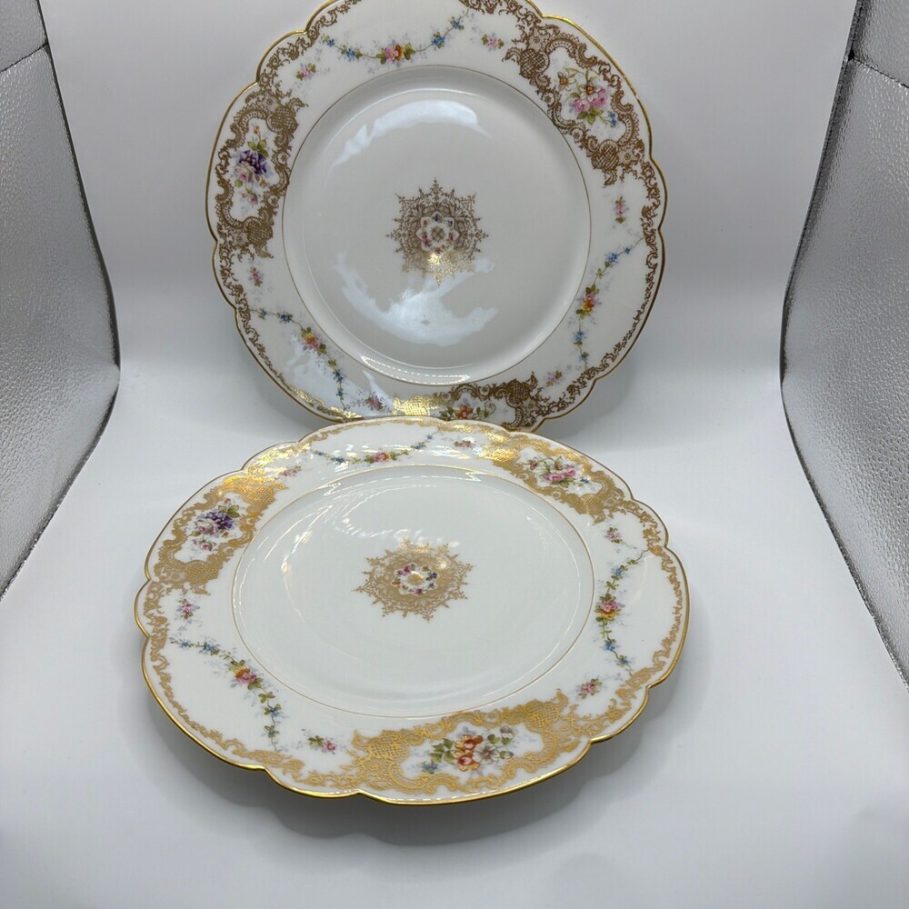 Charles Ahrenfeldt Limoges France Scalloped Edges Chop Plates. Set Of 2 - Picture 8 of 8